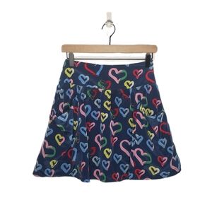 Urban Outfitters Flat Black by Pegleg NYC Size 0 Watercolor Hearts Pattern Skirt